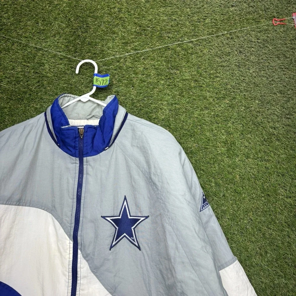Dallas Cowboys Puffer Jacket Mens XL Vintage 90s Pro Line Apex One Zip Up